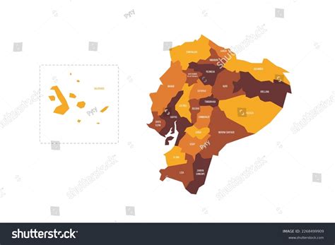 Ecuador Political Map Administrative Divisions Provinces Stock Vector ...