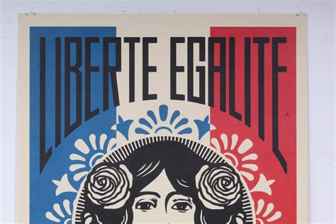 Shepard Fairey Liberte Egalite Fraternite Signed Offset Lithograph Ebth