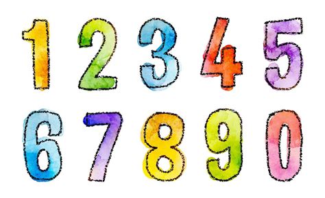 watercolor vector colorful numbers 17722749 Vector Art at Vecteezy