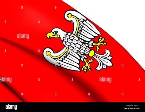 3D Flag of Greater Poland Voivodeship, Poland. 3D Illustration Stock ...