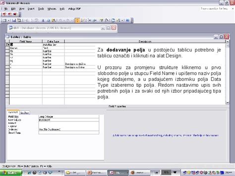 Microsoft Access Odrediti Pojam Baze Podataka Opisati Osnovne