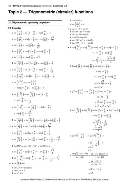 Topic 2 - Trigonometric Functions | PDF