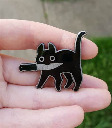 Cat Knife Pin Crazy Cat Lady Crazy Cats Buttons And Pins Little