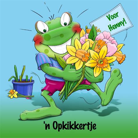 Leuke Beterschapskaart Opkikkertje Met Lentebloemen Lentebloemen