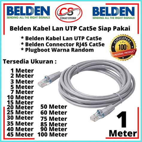 Belden Kabel Lan Utp Cat E Meter Original Usa Siap Pakai Lazada