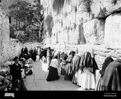 JERUSALEM: WAILING WALL. /nJews praying at the Western Wall or Wailing ...