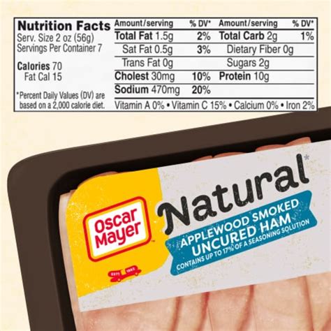 Oscar Mayer Natural Applewood Smoked Uncured Ham Sliced Lunch Meat