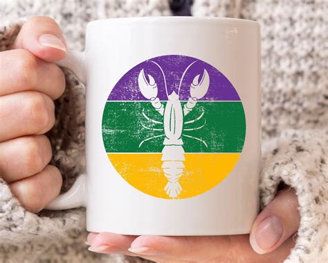 Retro Crawfish Mardi Grass Mug Mardi Gras Cup Carnival Celebration