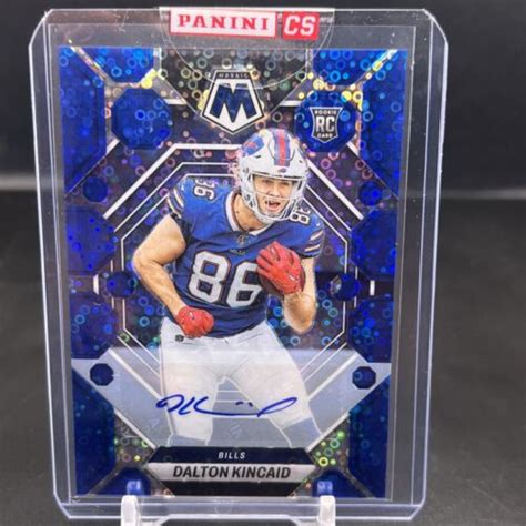 2023 Mosaic No Huddle Dalton Kincaid RC 305 Rookie AUTO Blue Disco