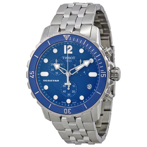 Tissot Seastar Chronograph Blue Dial Men S Watch T0664171104700