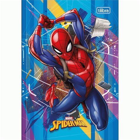 Caderno Brochura Capa Dura Spider Man Folhas Tilibra Estampa