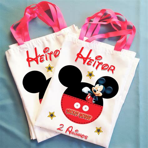 Bolsinha Ecobag Personalizada Mickey Mouse No Elo Sgbrindes C