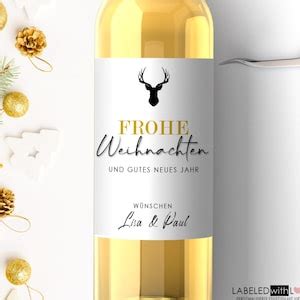 Personalisiertes Wein Flaschen Etikett Weihnachten Geschenk