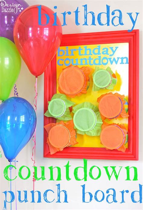 Diy Birthday Countdown Punch Board Birthday Countdown Birthday 1st