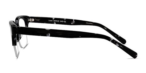 Luxe Square Gray Semi Rimless Eyeglasses Eyebuydirect Canada