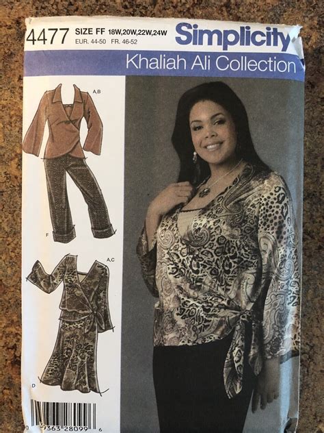 Simplicity 4477 Khaliah Ali Collection Pants Skirt Wrap Tops Camisole