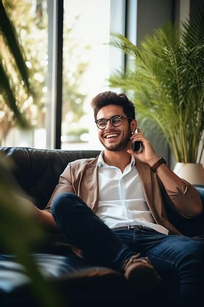 Premium Photo Young Latin Businessman Wearing Eyeglasses And Talking