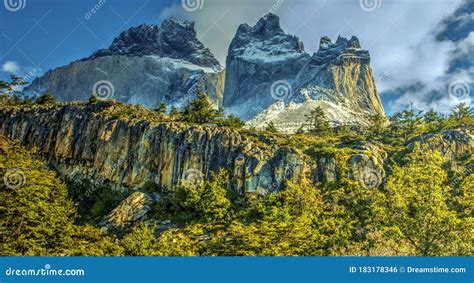 Torres Del Paine: Los Cuernos the Horns. Stock Photo - Image of camping ...