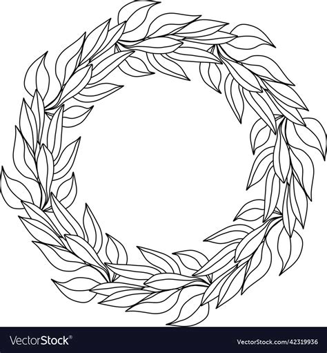 Wreath silhouette of flowers Royalty Free Vector Image