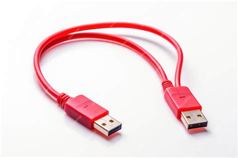 premium photo  single usb cable isolated  white background