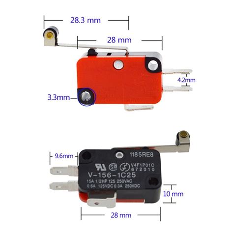 Durable Micro Limit Switch V C Long Hinge Roller Momentary Spdt