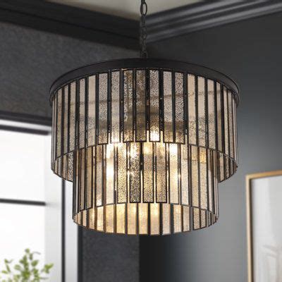 House Of Hampton Geogiam Light Crystal Drum Chandelier Black X