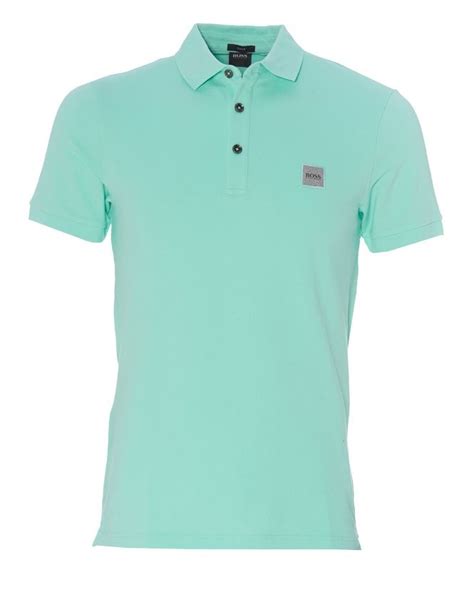 Boss Mens Passenger Mint Green Slim Fit Polo Shirt