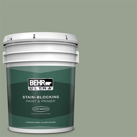 BEHR ULTRA 5 Gal N390 4 Bitter Sage Extra Durable Semi Gloss Enamel