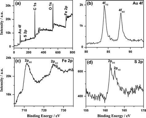 Xps Spectra Of Aufes Composite A Xps Survey Spectrum And Core Level Download Scientific