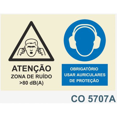 Sinal Atencao Zona De Ruido Perigoso Obrigatorio Usar Auriculares Proteccao