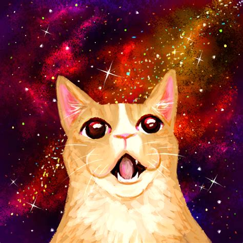 Galaxy Cat Meme - Daily Cat Drawing #47 by dailycatdraw on DeviantArt