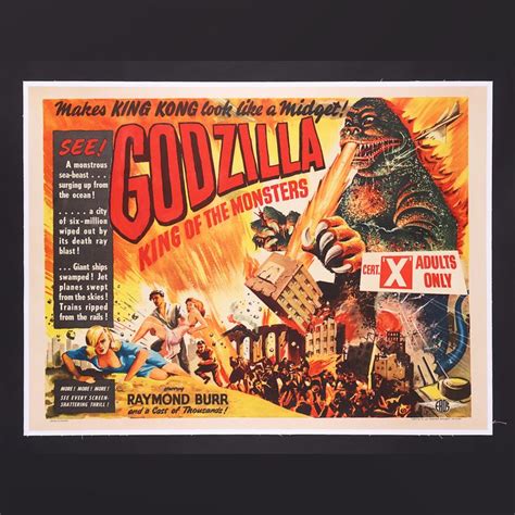 Lot 111 Godzilla 1954 Uk Quad 1956 First Release