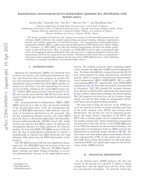 PDF Asynchronous Measurement Device Independent Quantum Key