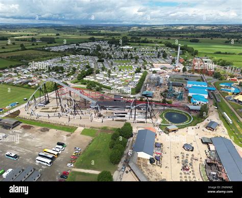 Aerial View Of Flamingo Land Resort Theme Park In Yorkshire Uk Large