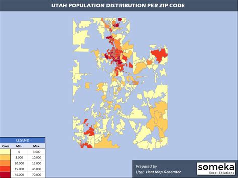 Utah Zip Code Map And Population List In Excel