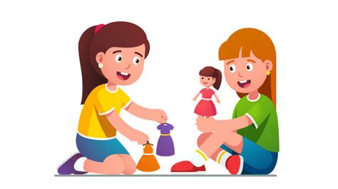 Girl Playing With Dolls Illustrations, Royalty-Free Vector Graphics & Clip Art - iStock