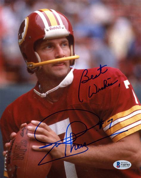 Joe Theismann Signed Redskins X Photo Inscribed Best Wishes