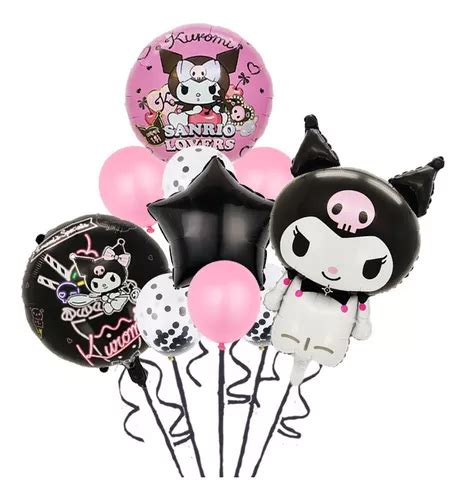 10pcs Kuromi Set De Globos Cumpleaños De Película Aluminio Meses sin