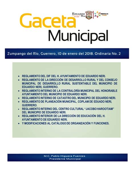 Gaceta Municipal Portal De Transparencia Del Gobierno Municipal De