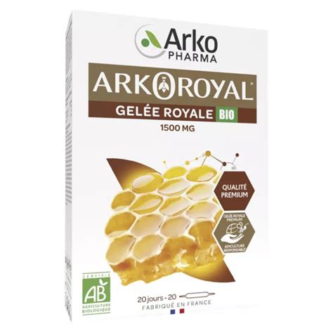 Gelée Royale BIO Arko Royal 1500 mg 20 ampoules 10 ml Arkopharma