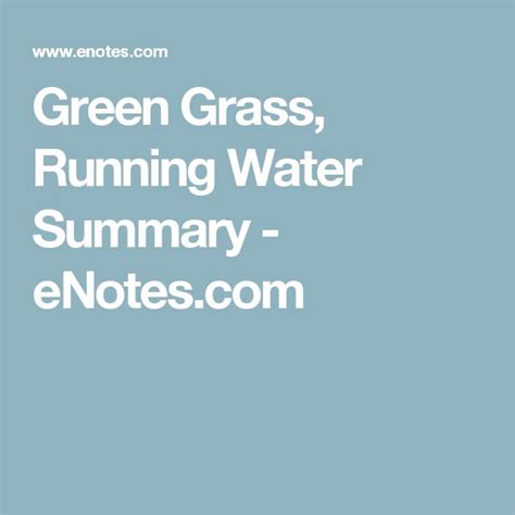 Green Grass, Running Water Summary - eNotes.com | Henrietta lacks ...