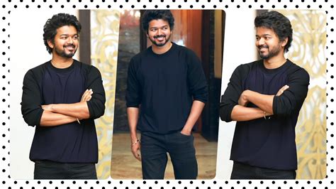 Thalapathy Vijay Handsome Look In Black T Shirt Vijay Images Hd