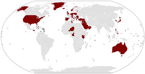 Countries with American Military Bases : MapPorn