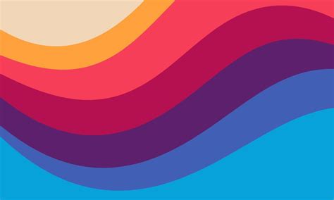 Retro Color Wave Curves Rainbow Wallpaper Vector Art At Vecteezy