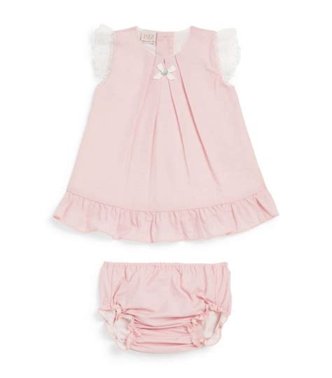 Paz Rodriguez Yellow Cotton Dress And Bloomers Set 1 24 Months