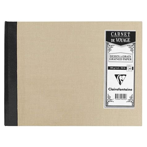 Clairefontaine Cuaderno De Viaje Tapa Dura Entelada EncuadernaciÓn Cosida Papel Blanco 180 G