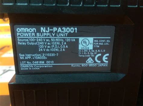 OMRON NJ PA3001 power supply 裕益科技自動化設備可程式編碼器PLC分散式控制系統DCS