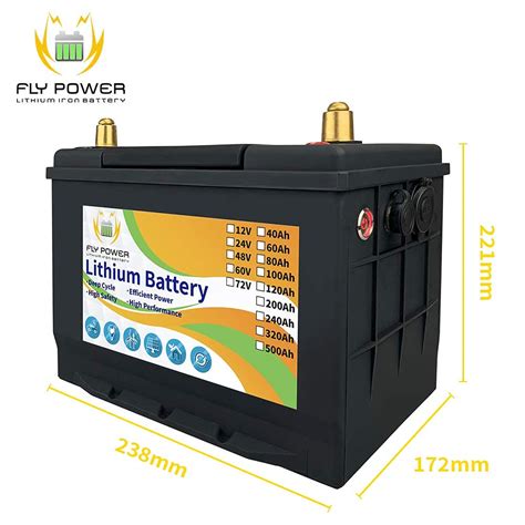 V Ah Lifepo Battery Deep Cycles With Bms Lithium Iron Phosphate