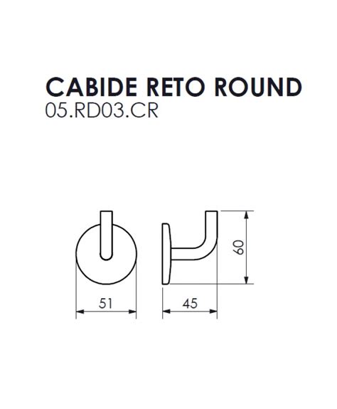 Cabide Reto Round Cromado Metalworks By Crismoe 05 RD03 CR