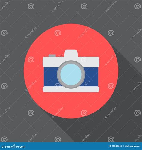 Camera Flat Icon. Round Colorful Button, Photography Circular Vector Sign, Logo Illustration